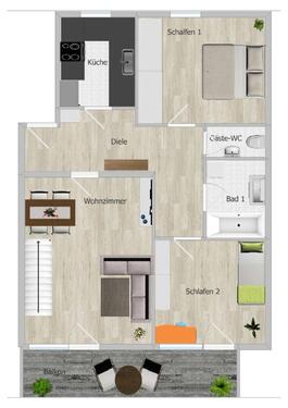 Foto - Sehr schöne 4,5-Zimmer-Wohnung mit Balkon und EBK in Regensburg