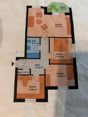 Foto - 3 Zimmer Etagenwohnung zur Miete in Klein Nordende