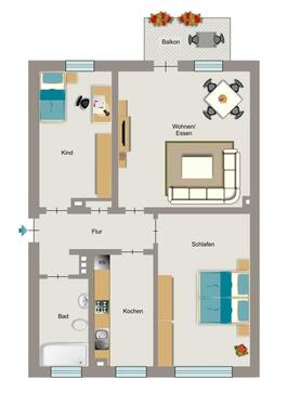 Foto - 3.5 Zimmer Erdgeschoßwohnung in Lünen