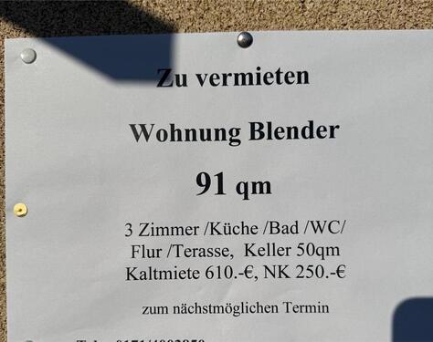 Foto - Wohnung in Blender - 860,00 EUR Kaltmiete,
