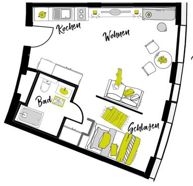 Foto - Möblierte Wohnung - Typ: Penthouse mit Balkon