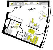 Möblierte Wohnung - Typ: Penthouse mit Balkon - Ingolstadt Nordost
