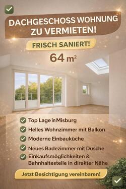 Foto - Dachgeschoss Wohnung - 710,00&nbsp;EUR Kaltmiete, ca.&nbsp; 64,00&nbsp;m&sup2;