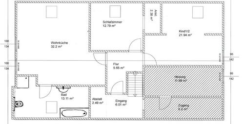 Foto - 3 Raum Wohnung, Stülpe, ca. 85m², Vinylfußboden, PKW-Stellplatz