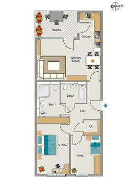 Foto - Etagenwohnung in Brühl zur Miete