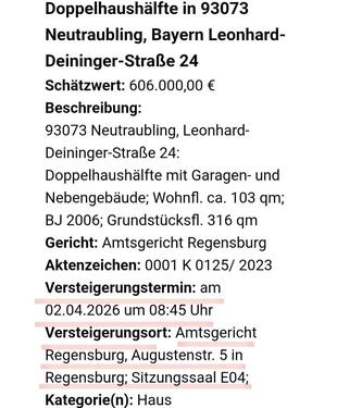 Foto - 4 Zimmer Doppelhaushälfte zum Kaufen in Regensburg