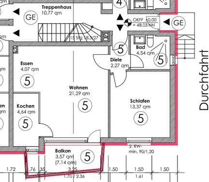 Foto - 2 Zimmer EG-Wohnung mit Balkon mit Stellplatz auf dem Innenhof