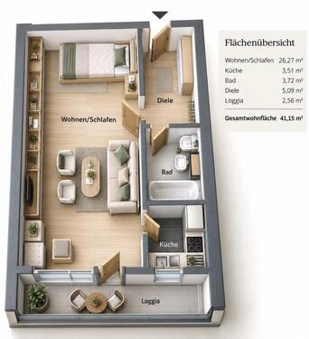 Foto - 1 Zimmer Erdgeschoßwohnung zum Kaufen in Hattersheim am Main