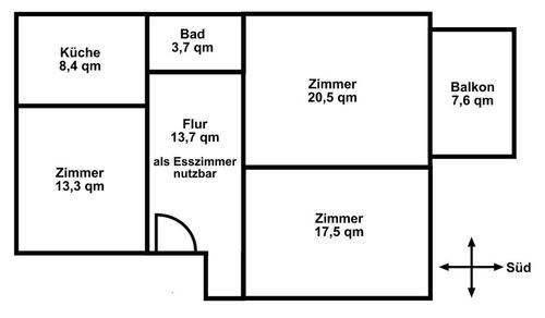 Foto - 3 Zimmer, hell und sonnig, Bramfeld-Barmbek ab 1.1.26 frei