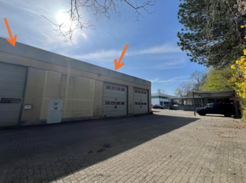 Foto - Halle mit zwei großen Rolltoren in Autobahnnahem Gewerbegebiet Gutenbergring