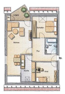 Foto - Dreizimmer Dachgeschosswohnung Balkon bezugsfrei