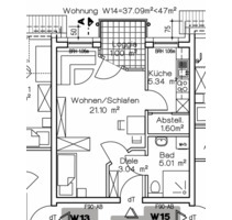 barrierearme DG-Wohnung 37 qm - 550,00 EUR Kaltmiete, in Gummersbach (PLZ: 51647) Hepel