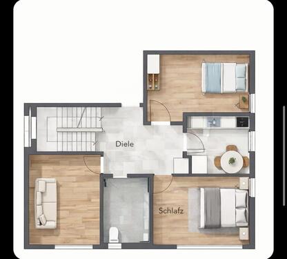 Foto - Moderne 3,5-Zimmer Dachgeschosswohnung in Walsum frisch saniert