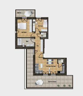 Foto - Carlsgarten Bad Kreuznach - Penthaus - traumhafte Aussicht - 3-Zimmer; Dachterrasse, Balkon und Stellplatz