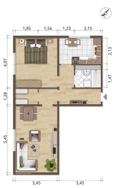 Foto - 2 Zimmer Etagenwohnung zur Miete in Hoyerswerda