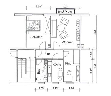 Foto - Etagenwohnung in Borna zur Miete