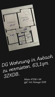 Foto - DG Wohnung in Asbach zu vermieten