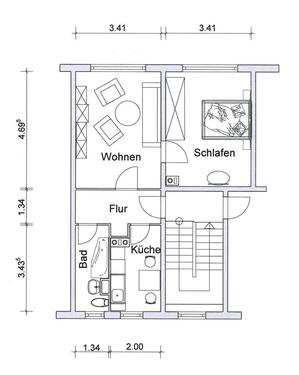 Foto - 2 Zimmer Etagenwohnung in Borna