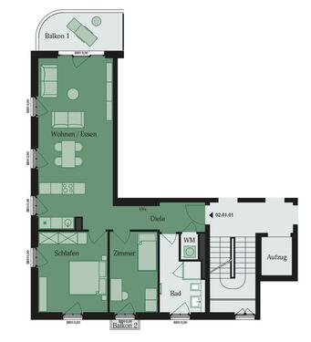 Foto - 3 Zimmer Etagenwohnung in Mühlheim am Main