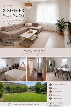 Foto - Stilvolle 3 - Zimmer - Wohnung mit Gartennutzung und Garage in Lispenhausen