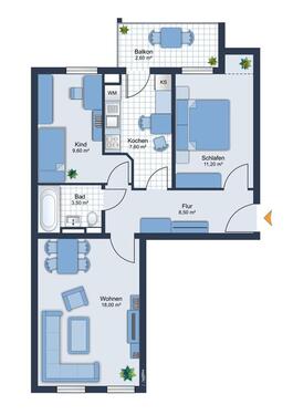 Foto - 3 Zimmer Etagenwohnung zur Miete in Chemnitz