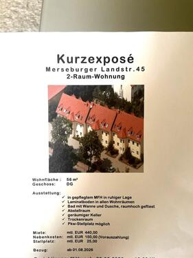 Foto - Nachmieter für 2-Raum Wohnung in Bad Lauchstädt