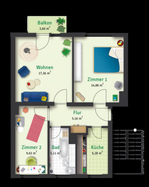 Foto - Etagenwohnung zur Miete in Merseburg