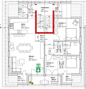 Foto - Exklusive 3-Zimmerwohnung im KfW-40-Neubau, Balkon, Erstbe. 1026