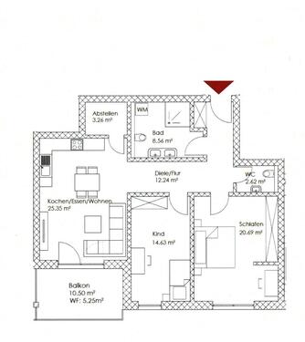 Foto - 3 Zimmer Etagenwohnung zur Miete in Eschenbach in der Oberpfalz