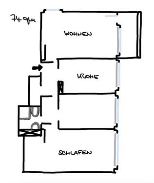 Foto - Wohnung: 74qm BilkUni - 400.000,00&nbsp;EUR Kaufpreis, ca.&nbsp; 74,00&nbsp;m&sup2;