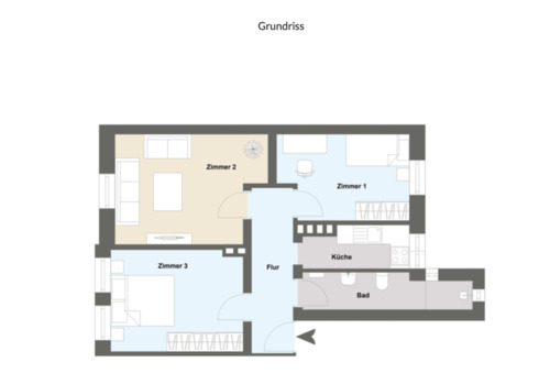Foto - 3 Zimmer Dachgeschoßwohnung zur Miete in Hannover