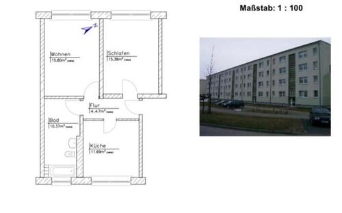 Foto - 2 Zimmer Wohnung mit großem Badezimmer zu nach mieten