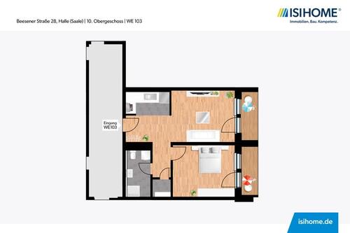 Foto - Barrierearme 2-Raumwohnung in Halles südlicher Innenstadt - WE103