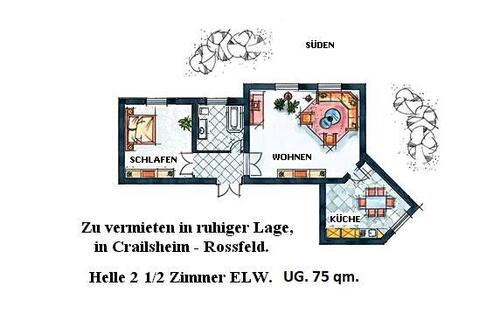Foto - 2 Zimmer Wohnung in Crailsheim - 700,00&nbsp;EUR Kaltmiete, ca.&nbsp; 75,00&nbsp;m&sup2;