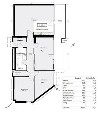 Foto - Solln 4-Zi Whg, 110qm, gr. Balkon, zur Miete ab 1.10.
