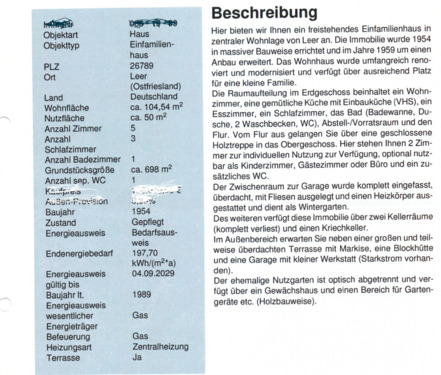 Foto - 6 Zimmer Einfamilienhaus zum Kaufen in Leer (Ostfriesland)