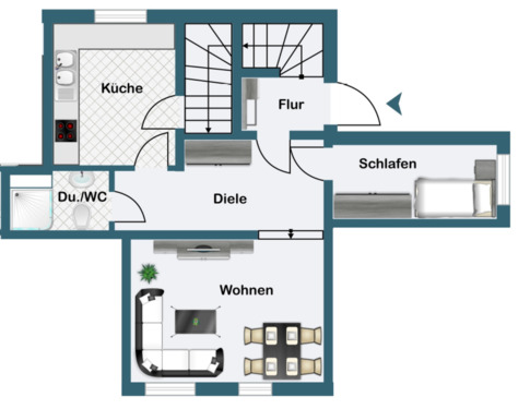 Foto - 2-Zimmer-Altbauwohnung in Winsen (Luhe), Hamburger Straße – ruhig