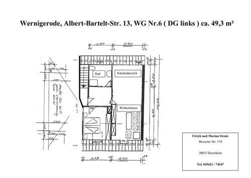 Foto - 2 Zimmer Dachgeschoßwohnung zur Miete in Wernigerode