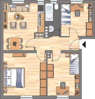Foto - 3 Zimmer Etagenwohnung zur Miete in Wilhelmshaven