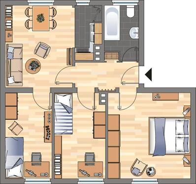 Foto - 3 Zimmer Erdgeschoßwohnung zur Miete in Wilhelmshaven