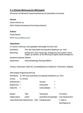Foto - 2.5 Zimmer Erdgeschoßwohnung zur Miete in Sulzbach-Rosenberg