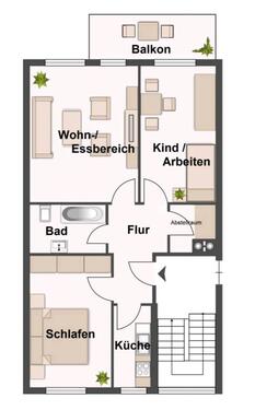 Foto - 3 Zimmer Wohnung Kahlertstraße - 620,00 EUR Kaltmiete, ca.  69,00 m²