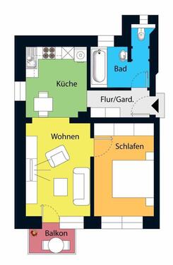Foto - 2 Zimmer Erdgeschoßwohnung zur Miete in Coswig