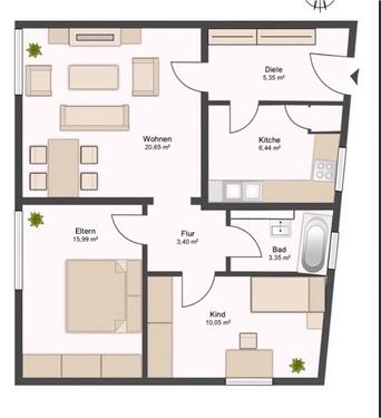 Foto - 3- Zimmer Wohnung -barrierefrei mit viel Potenzial!