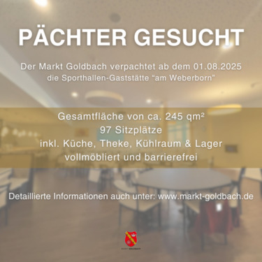 Foto - Verpachtung der Sporthallen-Gaststätte 'Am Weberborn' ab 01.08.25