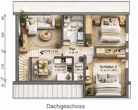 Foto - Schöne & helle 3-Zimmer-DG-Wohnung in Veitshöchheim ab 15.05.26