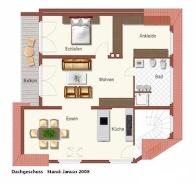 Foto - Moderne Dachgeschosswohnung mit Balkon, PV-Strom – 65618 Eisenbac
