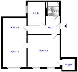 Foto - 3 Zimmer Etagenwohnung in Prenzlau