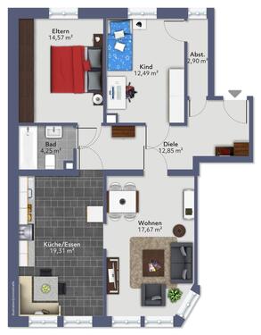 Foto - 3 Zimmer Etagenwohnung zur Miete in Eibenstock