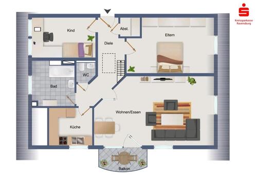 Foto - 4 Zimmer Maisonettenwohnung zum Kaufen in Isny im Allgäu